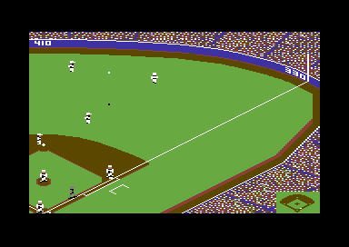 The Sporting News Baseball (Commodore 64) screenshot: Great shot.
