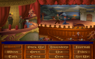 The Lost Files of Sherlock Holmes (DOS) screenshot: Lost Files nicely boils down an opera performance to the essentials.