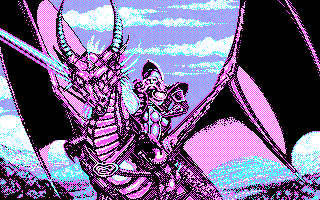 DragonStrike (DOS) screenshot: Loading screen (CGA)