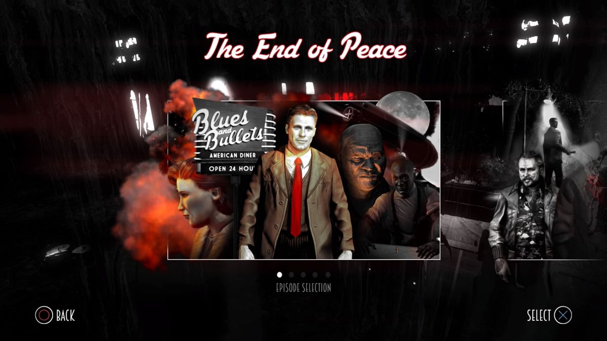 Blues and Bullets: Episode 1 - The End of Peace (PlayStation 4) screenshot: Episode 1 select screen