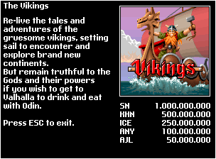 Pinball Illusions (DOS) screenshot: Viking Table - Description