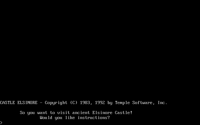 Castle Elsinore (DOS) screenshot: Title screen