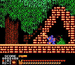 Astyanax (NES) screenshot: Sub-boss of stage 2-1 is some kind of slime