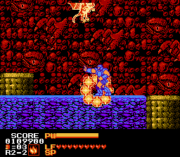 Astyanax (NES) screenshot: Using magic on a sub-boss