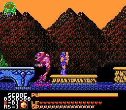 Astyanax (NES) screenshot: The bridge to the castle is perilous