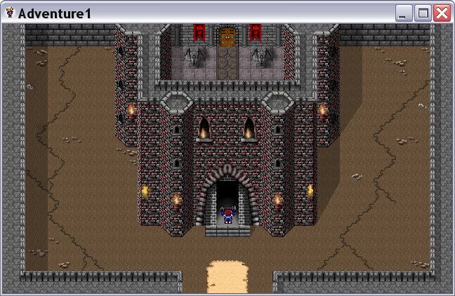 Adventure 2600 Reboot (Windows) screenshot: Entering the black castle.