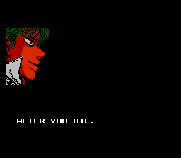 Astyanax (NES) screenshot: Blackhorn tries to threaten our hero