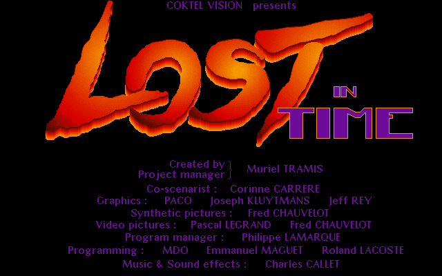 Lost in Time (DOS) screenshot: Title/Credits Screen