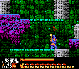 Astyanax (NES) screenshot: Descending