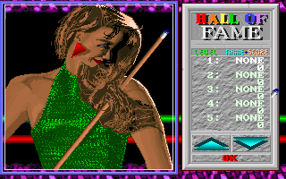 1994Pool+ (DOS) screenshot: High Score screen.