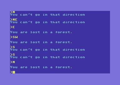 Goblin Towers (Commodore 64) screenshot: Lost already.