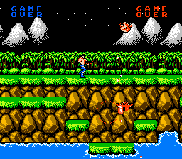Contra (NES) screenshot: A bit of demo gameplay...