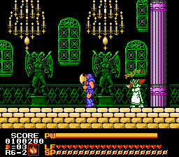 Astyanax (NES) screenshot: Fighting Blackthorn