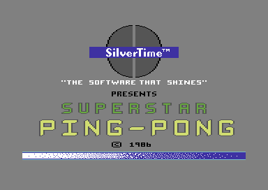 Superstar Ping Pong (Commodore 64) screenshot: Title screen.