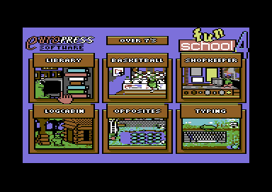 Fun School 4: For 5 to 7 Year Olds (Commodore 64) screenshot: Main menu.