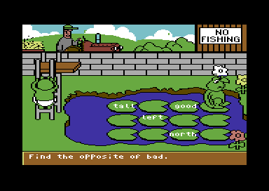 Fun School 4: For 5 to 7 Year Olds (Commodore 64) screenshot: Opposites.