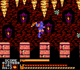Astyanax (NES) screenshot: Stage 4-2, The Grave