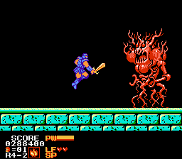 Astyanax (NES) screenshot: 4-2 boss is a moving tree