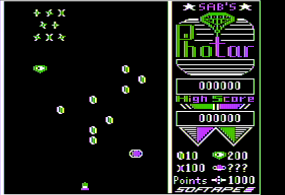 Photar (Apple II) screenshot: Starting the Level