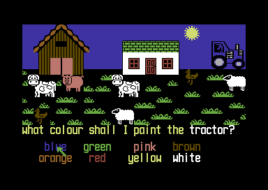 Fun School 3 for the Under 5s (Commodore 64) screenshot: Picasso eat your heart out.
