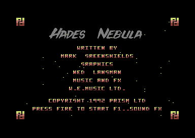 Hades Nebula (Commodore 64) screenshot: Title screen.