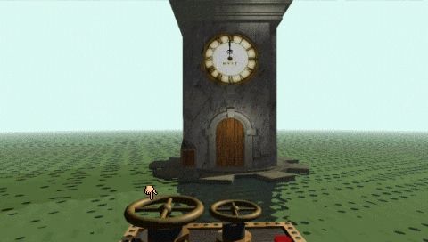 Myst (PSP) screenshot: Clock tower puzzle controls