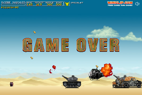 Apache Overkill (Browser) screenshot: Game Over
