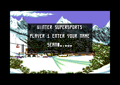 Winter Supersports 92 (Commodore 64) screenshot: Enter your name.