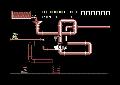 Super Pipeline II (Commodore 64) screenshot: Died.
