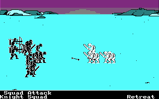 The Ancient Art of War (DOS) screenshot: Zoomed battle