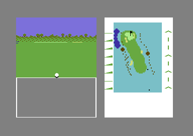 Golf Construction Set (Commodore 64) screenshot: Next shot.