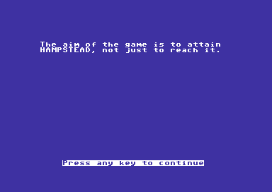 Hampstead (Commodore 64) screenshot: Your story.