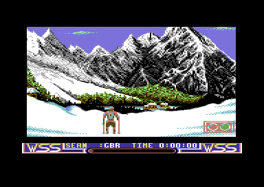 Winter Supersports 92 (Commodore 64) screenshot: Slalom.