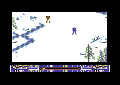 Winter Supersports 92 (Commodore 64) screenshot: 2nd at the moment.