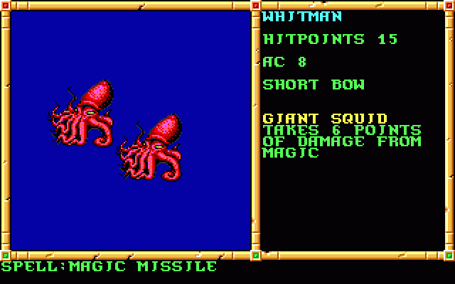 Gateway to the Savage Frontier (DOS) screenshot: Two giant squids