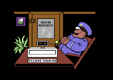 Where in Europe is Carmen Sandiego? (Commodore 64) screenshot: Signing in.
