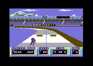 Winter Supersports 92 (Commodore 64) screenshot: Better jump.