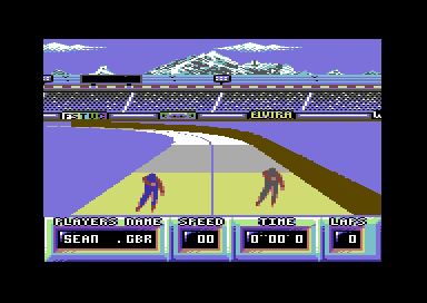 Winter Supersports 92 (Commodore 64) screenshot: Bale Jumping.