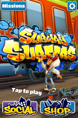 Subway Surfers (iPhone) screenshot: Title screen