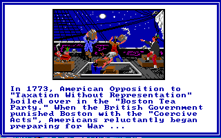 Revolution '76 (DOS) screenshot: Historical background