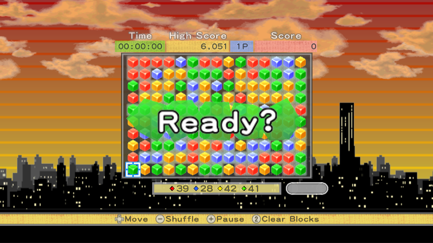 Pop 'Em Drop 'Em Samegame (Wii) screenshot: About to start