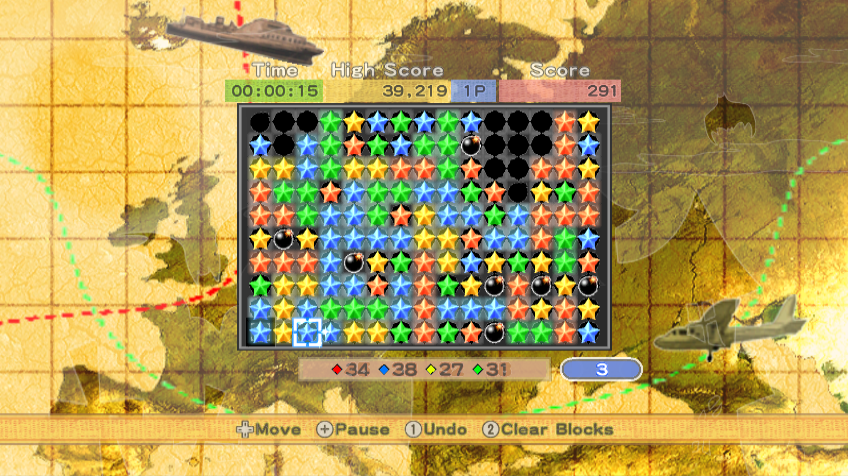 Pop 'Em Drop 'Em Samegame (Wii) screenshot: A map of Europe