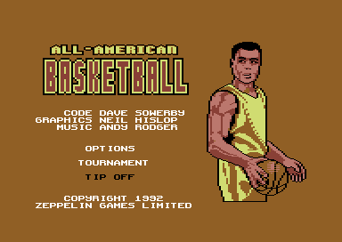 All American Basketball (Commodore 64) screenshot: Title screen.