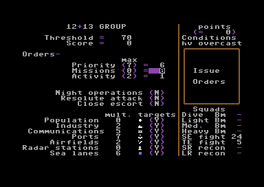 Europe Ablaze (Commodore 64) screenshot: Giving orders.