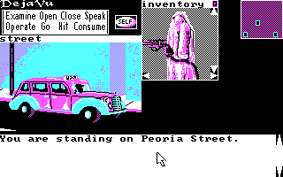 Deja Vu: A Nightmare Comes True!! (DOS) screenshot: Taxi.