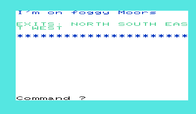The Time Machine (VIC-20) screenshot: Starting out in the fog.