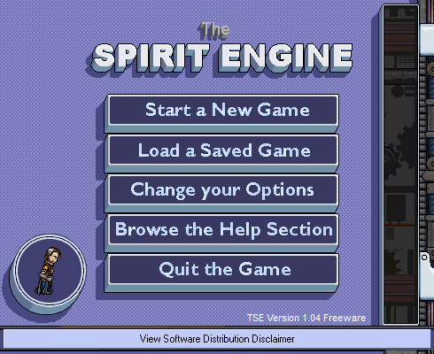 The Spirit Engine (Windows) screenshot: Main menu