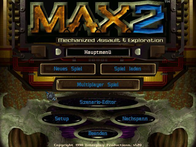 M.A.X. 2: Mechanized Assault & Exploration (Windows) screenshot: Main Menu
