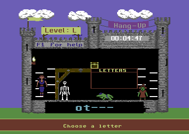 Henrietta's Book of Spells (Commodore 64) screenshot: Hangman