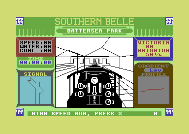 Southern Belle (Commodore 64) screenshot: At the station.